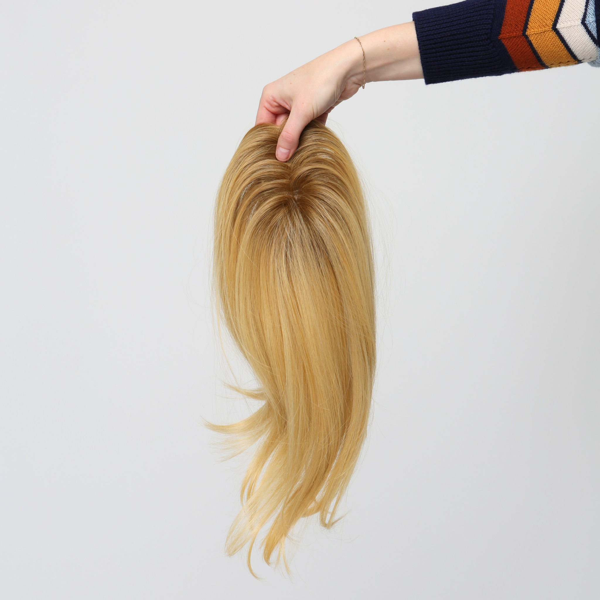 Clio 12 S PLUS | Remy Human Hair Topper (Reinforced Hand-Tied Base)