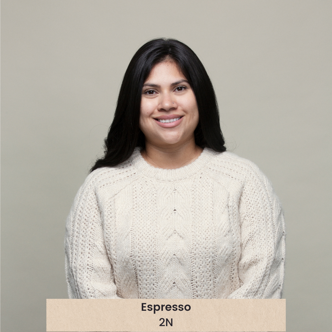 Emily wearing our Clio 14 L | Heat Friendly Synthetic Hair Topper (Hand-Tied) for hair loss