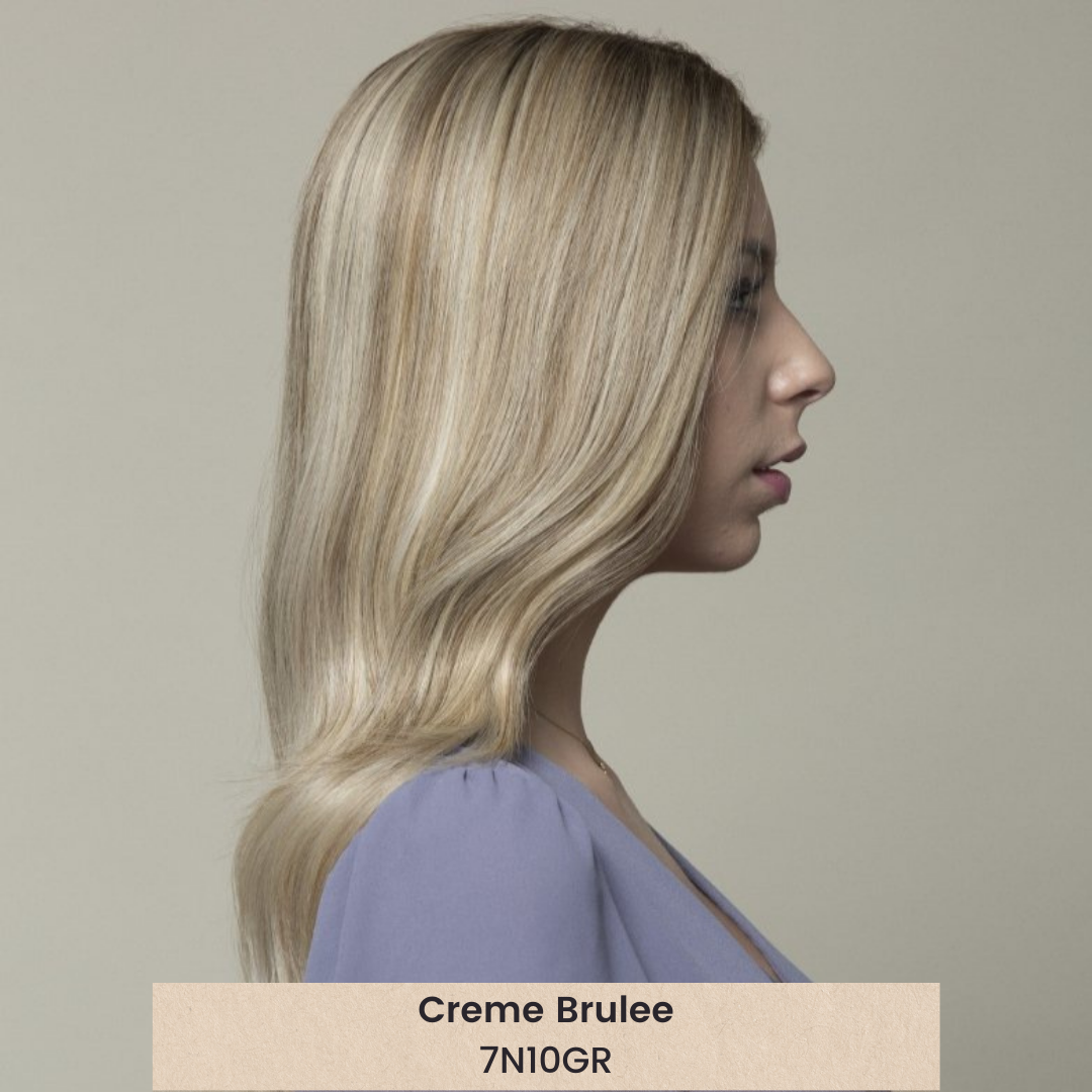 Clio 14 M | Remy Human Hair Topper (Hand-Made) for hair loss from Dimples alternate side angle