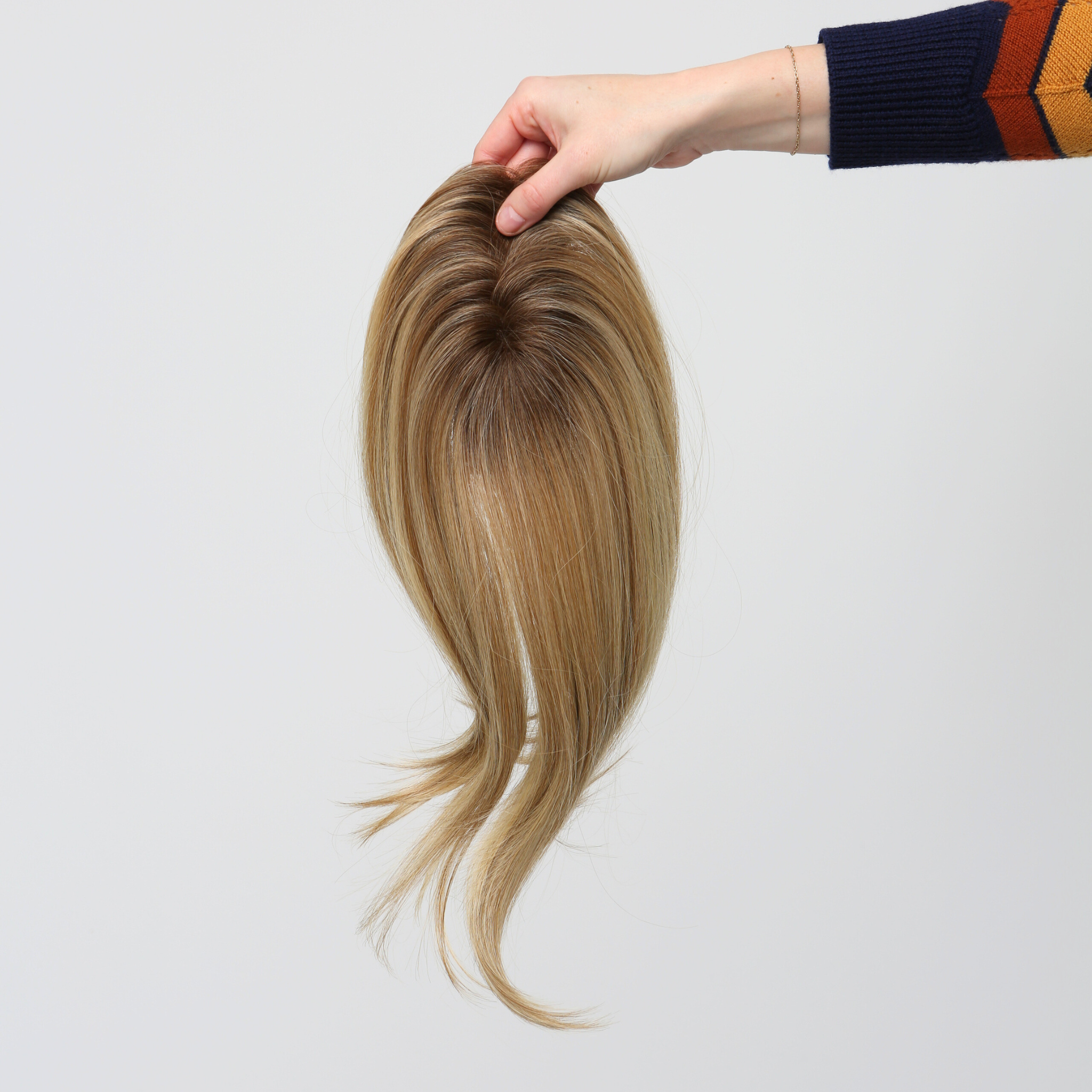 Clio 12 S PLUS | Remy Human Hair Topper (Reinforced Hand-Tied Base)